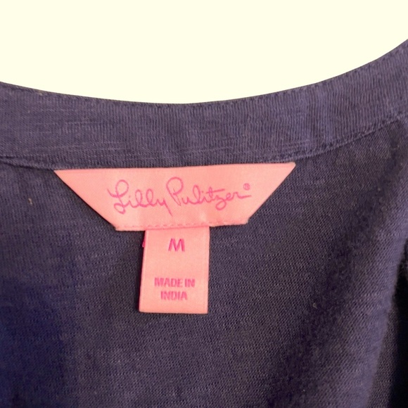 Lilly Pulitzer Shay Dress – True Navy – Size Medium– Ruffle Halter Neck - Picture 7 of 10